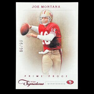 Joe Montana 2012 Panini Prime Signatures Football | NM |  Prime Proof Red /99